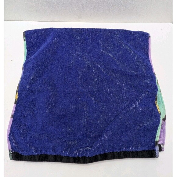Givenchy Floral Cotton Hand Towel Blue Purple Green Vintage Urban Uchino Japan - Picture 7 of 9